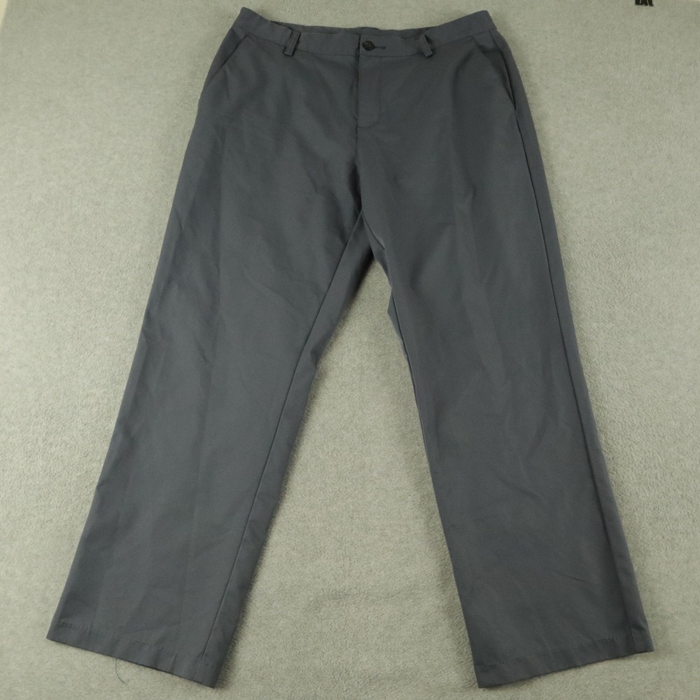 Adidas Golf Pants Mens 34x30 Climalite Performance Chino Slacks Flat Front Gray